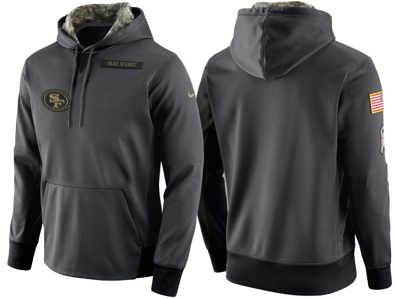 San Francisco 49ers Anthracite 2016 Salute to Service Performance Hoodie