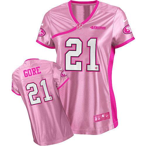 Women's San Francisco 49ers #21 Frank Gore Be Luv'd Pink Jersey