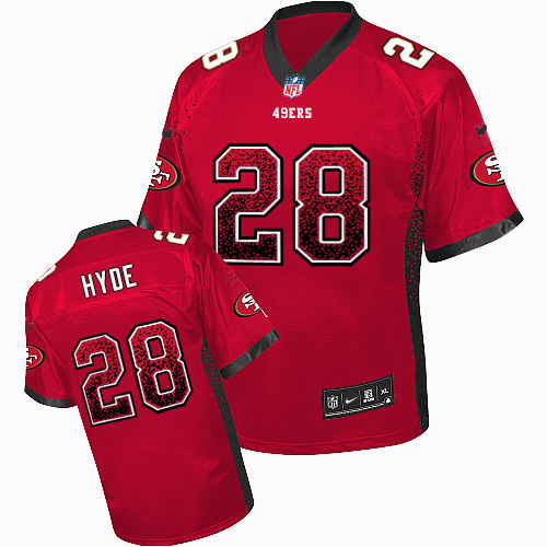 San Francisco 49ers #28 Carlos Hyde Red Drift Fashion Jersey