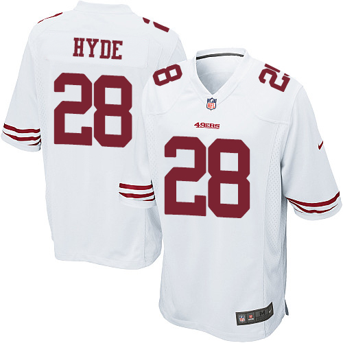 Men's San Francisco 49ers #28 Carlos Hyde White Game Jersey