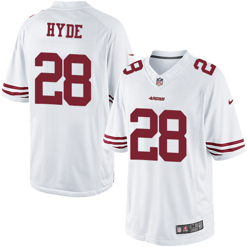 Men's San Francisco 49ers #28 Carlos Hyde White Limited Jersey