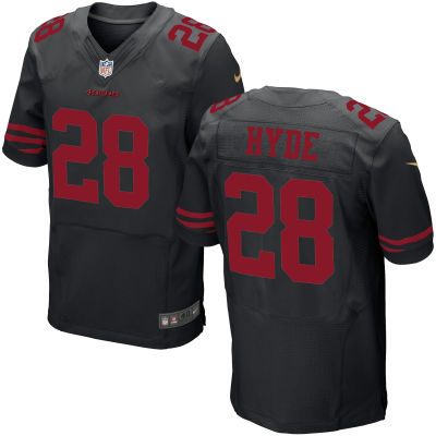 Men's San Francisco 49ers #28 Carlos Hyde Black Elite Jersey