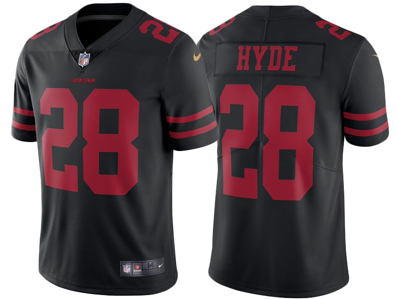 2017 San Francisco 49ers #28 Carlos Hyde Black Vapor Untouchable Limited Jersey