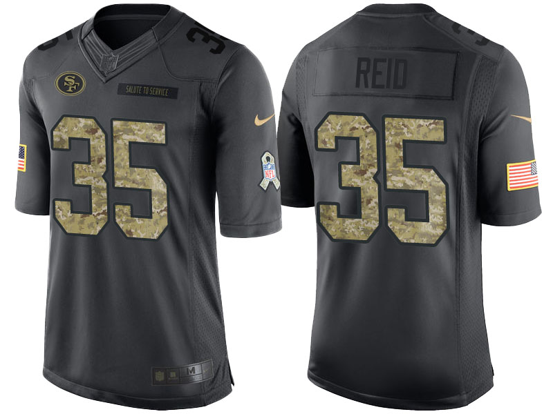 San Francisco 49ers #35 Eric Reid Anthracite Camo 2016 Salute to Service Limited Jersey