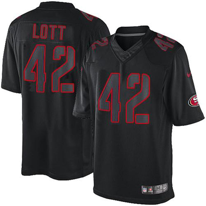 NFL San Francisco 49ers #42 Ronnie Lott Limited Impact Black Jersey