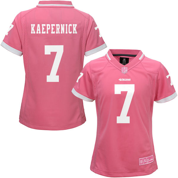 Women's San Francisco 49ers #7 Colin Kaepernick Pink Bubble Gum Jersey