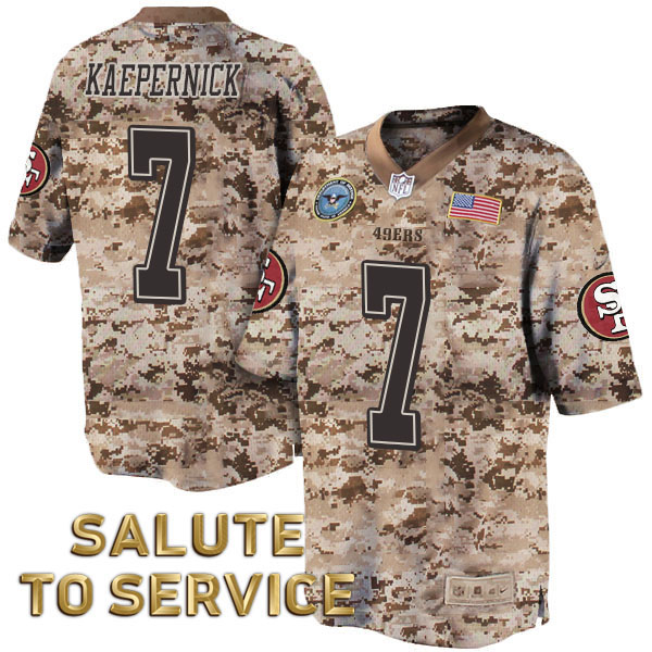 San Francisco 49ers #7 Colin Kaepernick Salute to Service Digital Camo Jersey