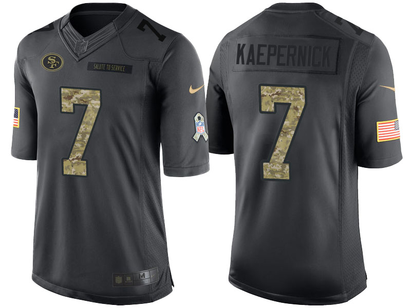 San Francisco 49ers #7 Colin Kaepernick Anthracite Camo 2016 Salute to Service Limited Jersey