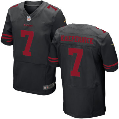 Men's San Francisco 49ers #7 Colin Kaepernick Black Elite Jersey