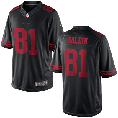 Men's San Francisco 49ers #81 Anquan Boldin Black Game Jersey