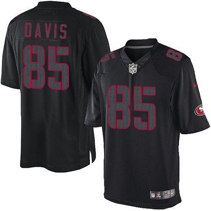 NFL San Francisco 49ers #85 Vernon Davis Limited Impact Black Jersey