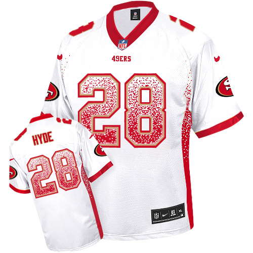 San Francisco 49ers #28 Carlos Hyde White Drift Fashion Jersey