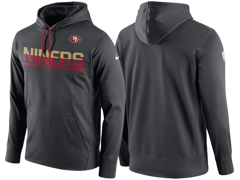 San Francisco 49ers Anthracite Circuit Thermafit Sideline Winter Pullover Performance Hoodie