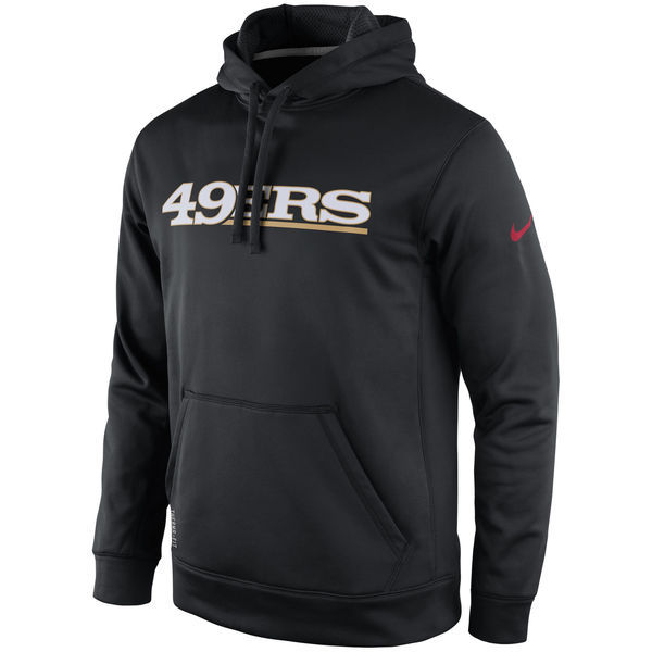 San Francisco 49ers Black KO Wordmark Performance Hooodie