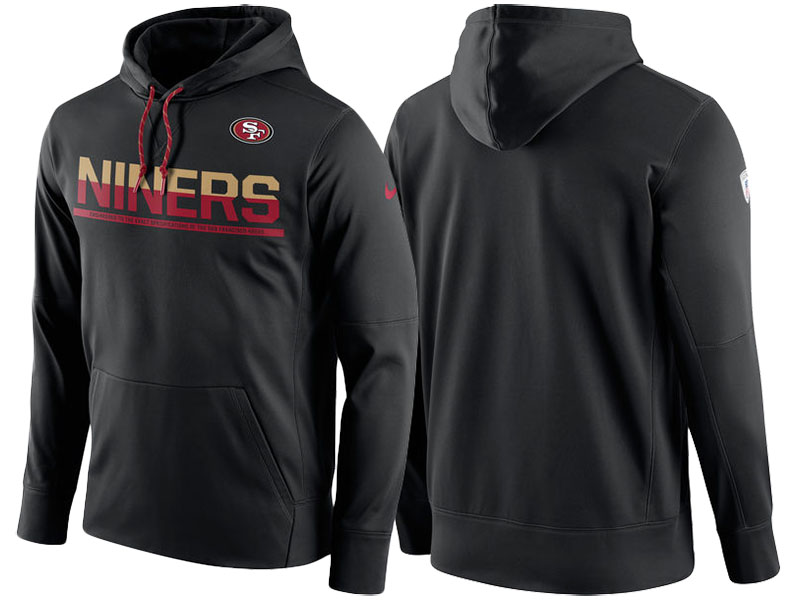 San Francisco 49ers Black Circuit Thermafit Sideline Warm Pullover Performance Hoodie