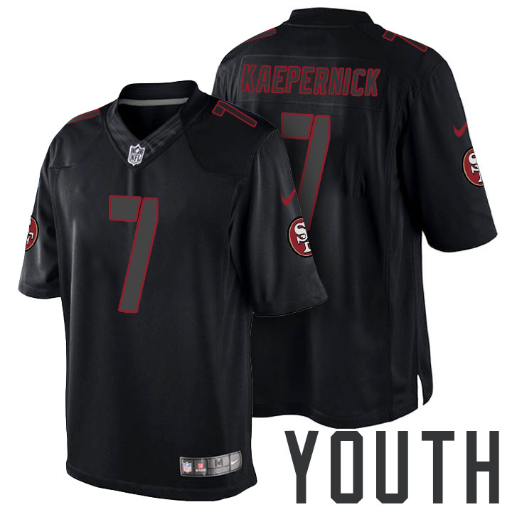 Youth San Francisco 49ers #7 Colin Kaepernick Black Impact Limited Jersey