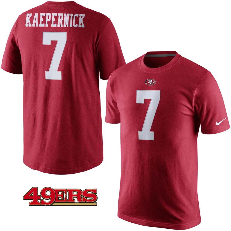 Colin Kaepernick #7 San Francisco 49ers Scarlet Player Pride Name & Number T-Shirt