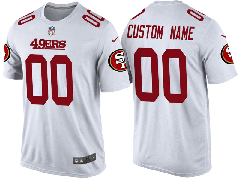 San Francisco 49Ers Custom White Name & Number T-Shirt