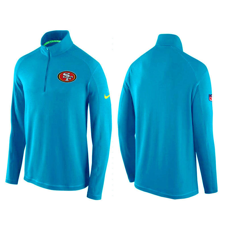 San Francisco 49ers Cyan Game Day Half-Zip Knit Performance Tri-Blend Jacket