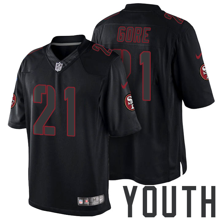 Youth San Francisco 49ers #21 Frank Gore Black Impact Limited Jersey