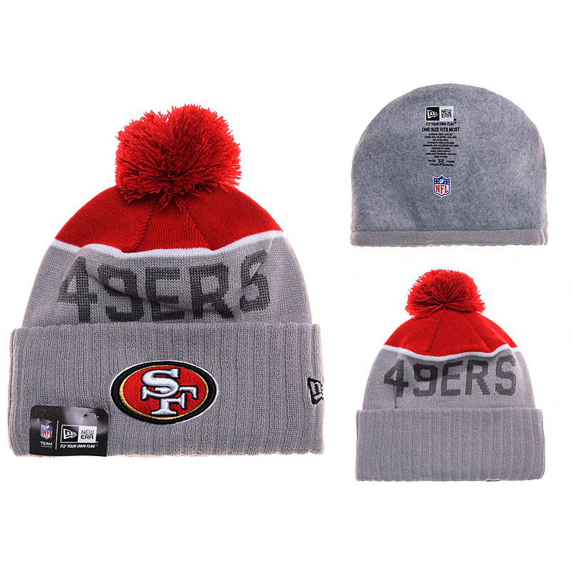 Men's San Francisco 49ers New Era Gray Sport Knit Hat With Pom