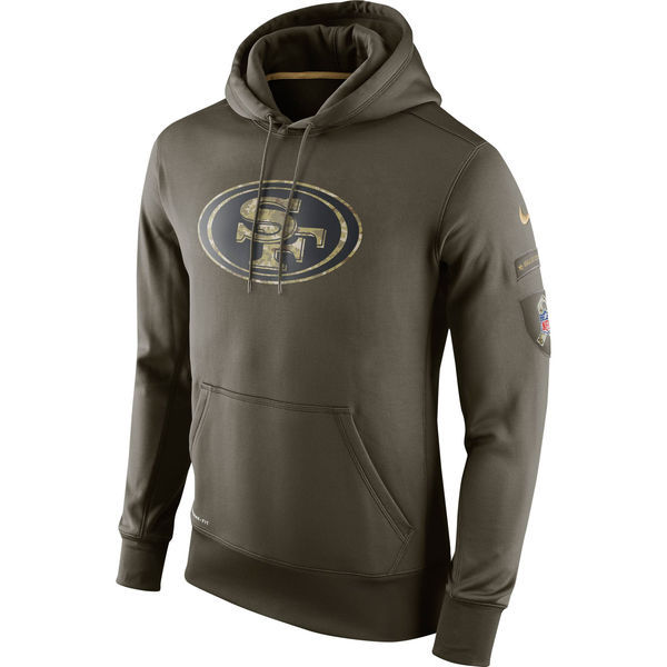 San Francisco 49ers Salute To Service Olive KO Pullover Hoodie