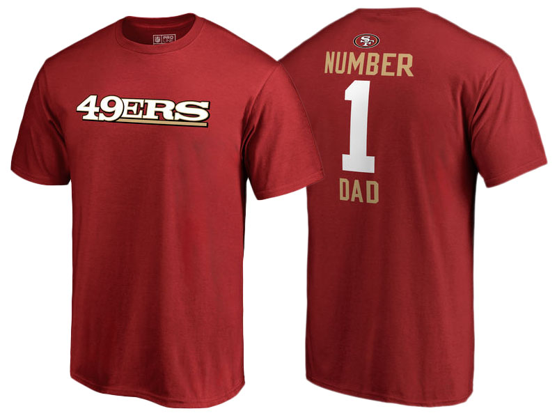 Men's San Francisco 49ers Scarlet Father's Day Number 1 Dad T-Shirt