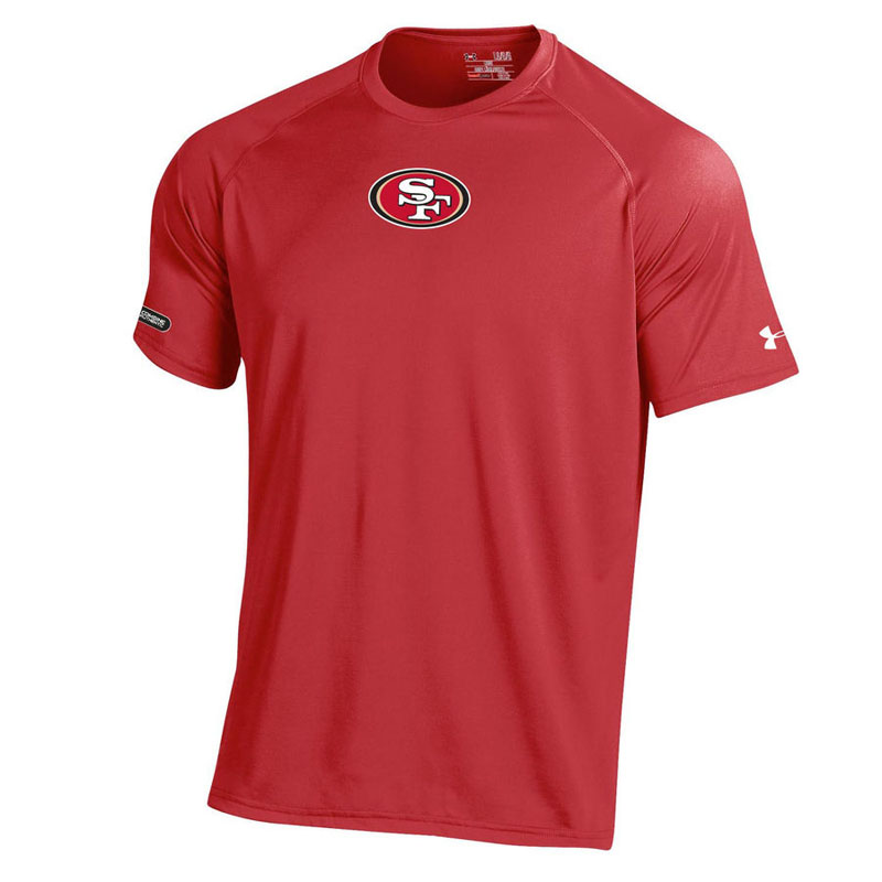 San Francisco 49ers Scarlet Under Armour NFL Combine Authentic Core Tech T-Shirt