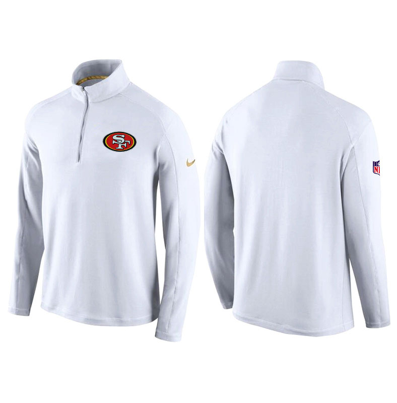 San Francisco 49ers White Game Day Half-Zip Knit Performance Tri-Blend Jacket