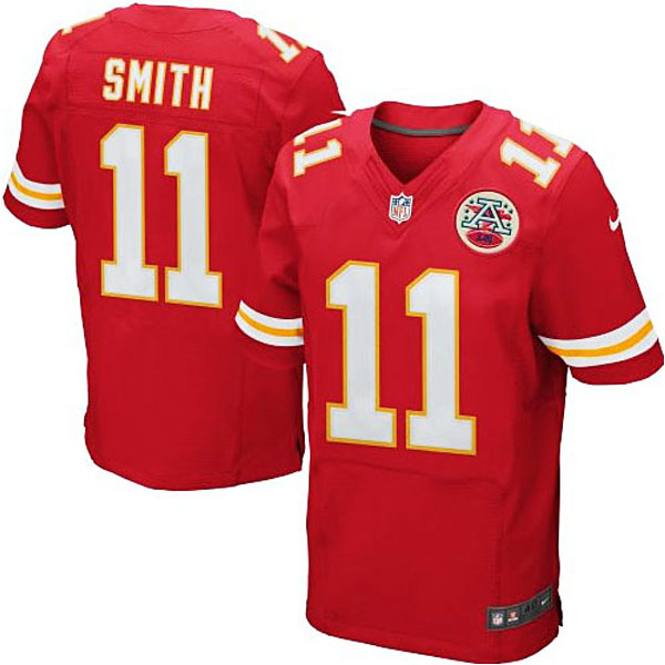 Mens Kansas City Chiefs #11 Alex Smith Nike Red Elite Jersey