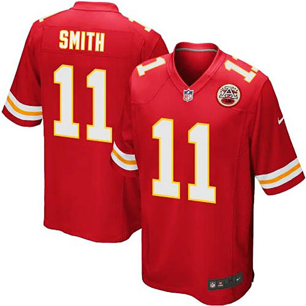 Mens Kansas City Chiefs #11 Alex Smith Nike Red Game Jersey