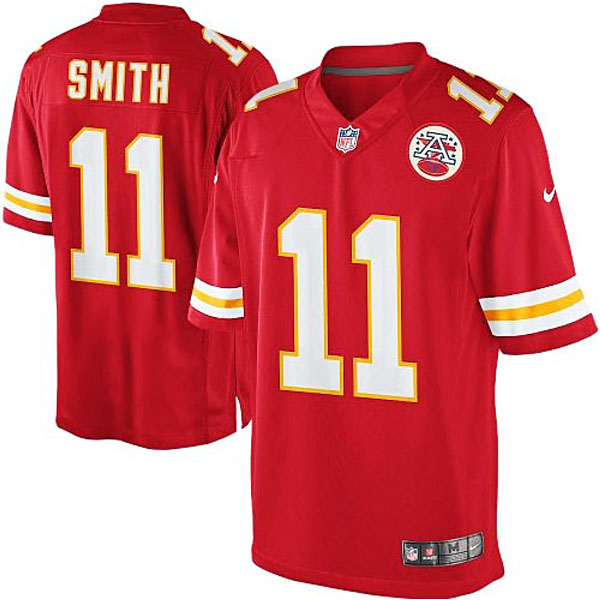 Men's Kansas City Chiefs #11 Alex Smith Nike Red Team Color Limited Jersey