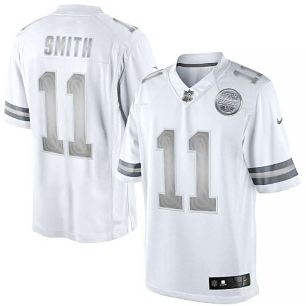 Men's Kansas City Chiefs #11 Alex Smith Nike White Platinum Limited Jersey