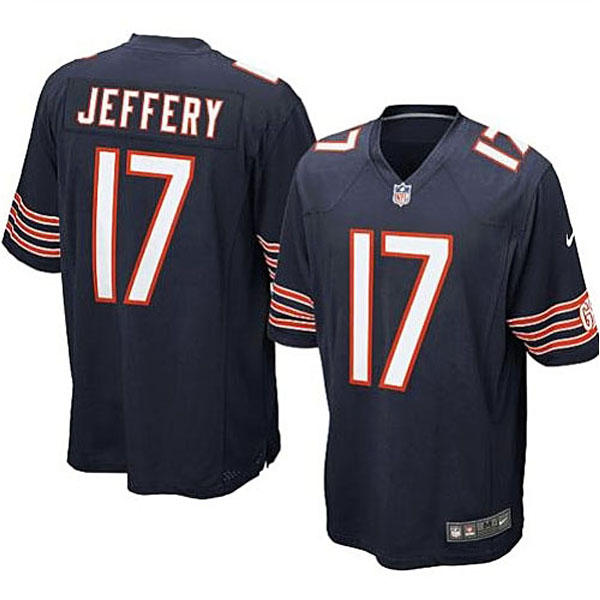 Mens Chicago Bears #17 Alshon Jeffery Nike Navy Blue Game Jersey