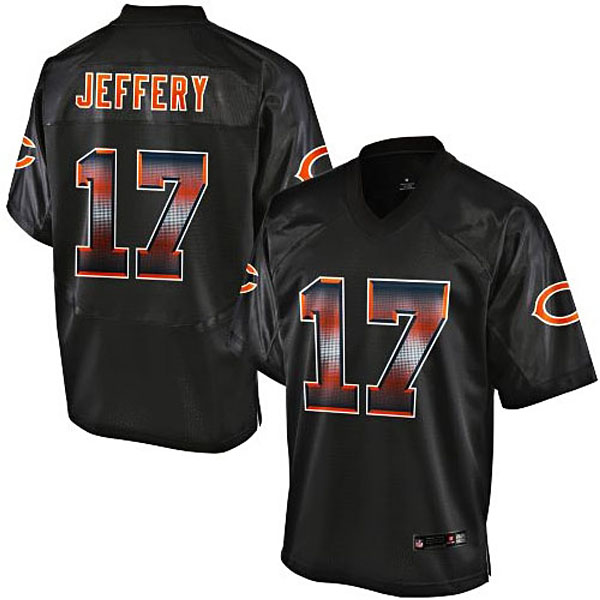 Mens Chicago Bears #17 Alshon Jeffery Pro Line Black Strobe Jersey