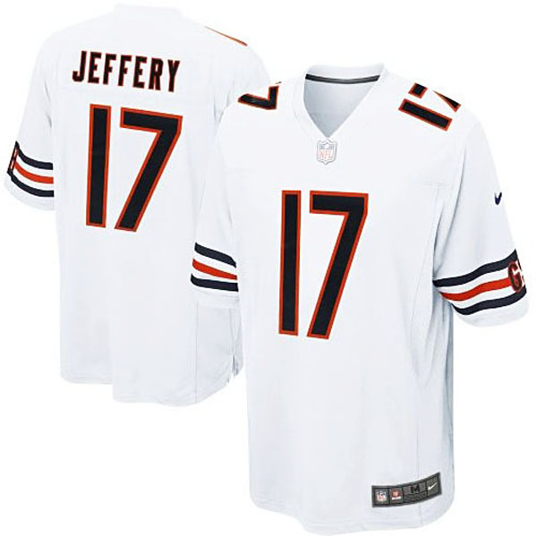 Mens Chicago Bears #17 Alshon Jeffery Nike White Game Jersey