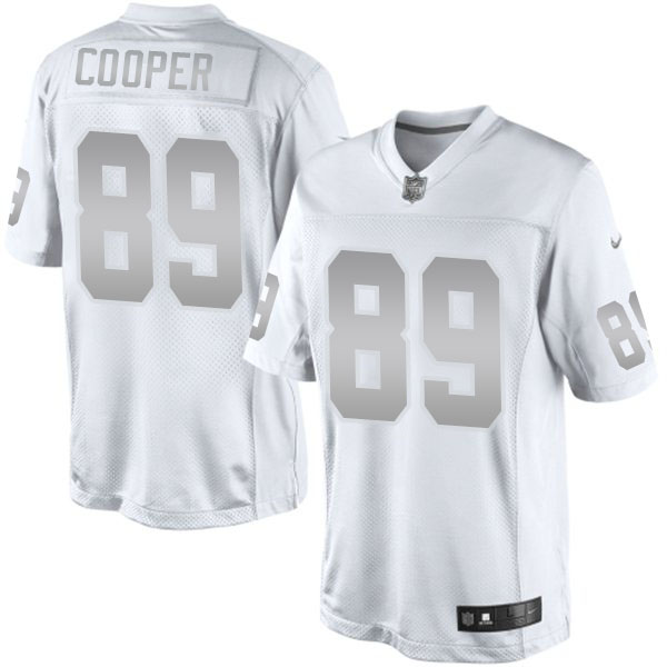 Men's Oakland Raiders #89 Amari Cooper White Platinum Limited Jersey