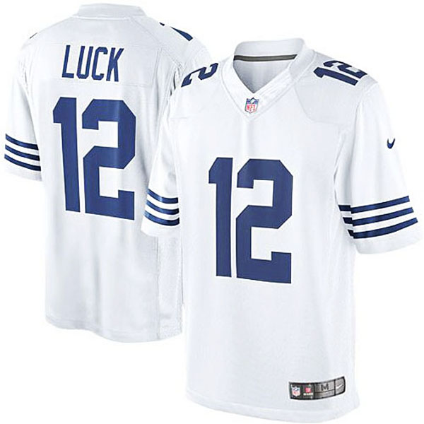 Men's Indianapolis Colts #12 Andrew Luck Nike White Alternate Limited Jersey