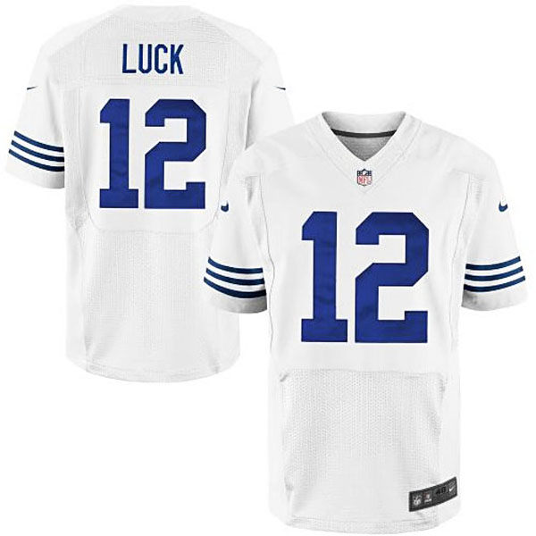 Mens Indianapolis Colts #12 Andrew Luck Nike White Elite Alternate Jersey