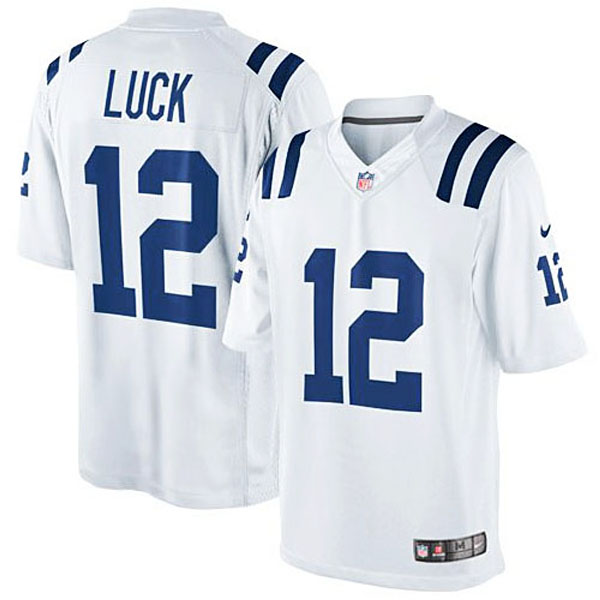 Men's Indianapolis Colts #12 Andrew Luck Nike White Limited Jersey