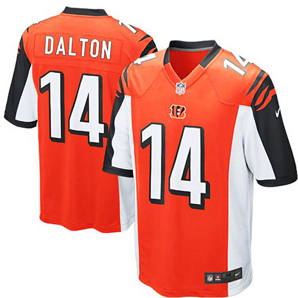 Mens Cincinnati Bengals #14 Andy Dalton Nike Orange Alternate Game Jersey