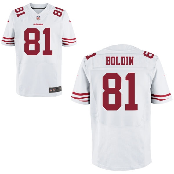 San Francisco 49ers #81 Anquan Boldin Nike White Elite Jersey