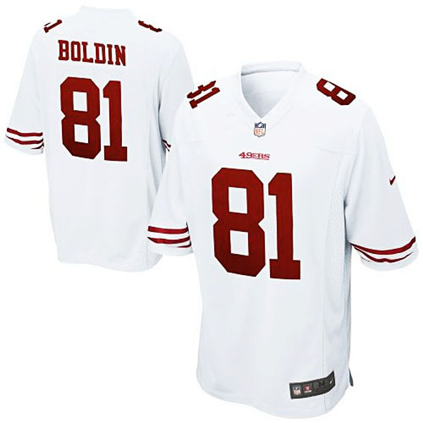 Mens San Francisco 49ers #81 Anquan Boldin Nike White Game Jersey