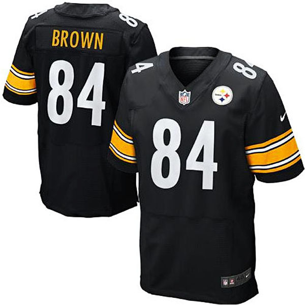 Mens Pittsburgh Steelers #84 Antonio Brown Nike Black Elite Jersey