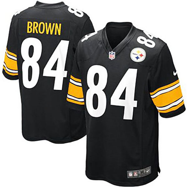 Men's Pittsburgh Steelers #84 Antonio Brown Nike Black Team Color Game Jersey