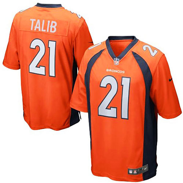 Mens Denver Broncos #21 Aqib Talib Nike Orange Game Jersey