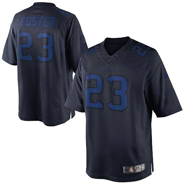 Mens Houston Texans #23 Arian Foster Nike Navy Blue Drenched Limited Jersey