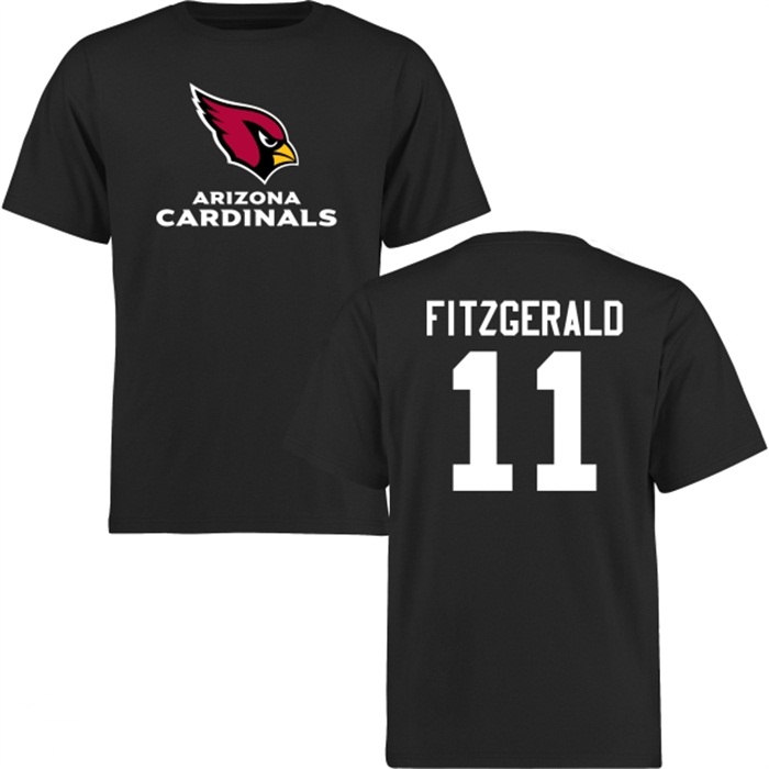 Arizona Cardinals #11 Larry Fitzgerald Black Name & Number Wordmark T-shirt