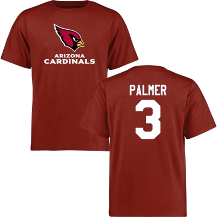 Arizona Cardinals #3 Carson Palmer Cardinal Name & Number Wordmark T-shirt