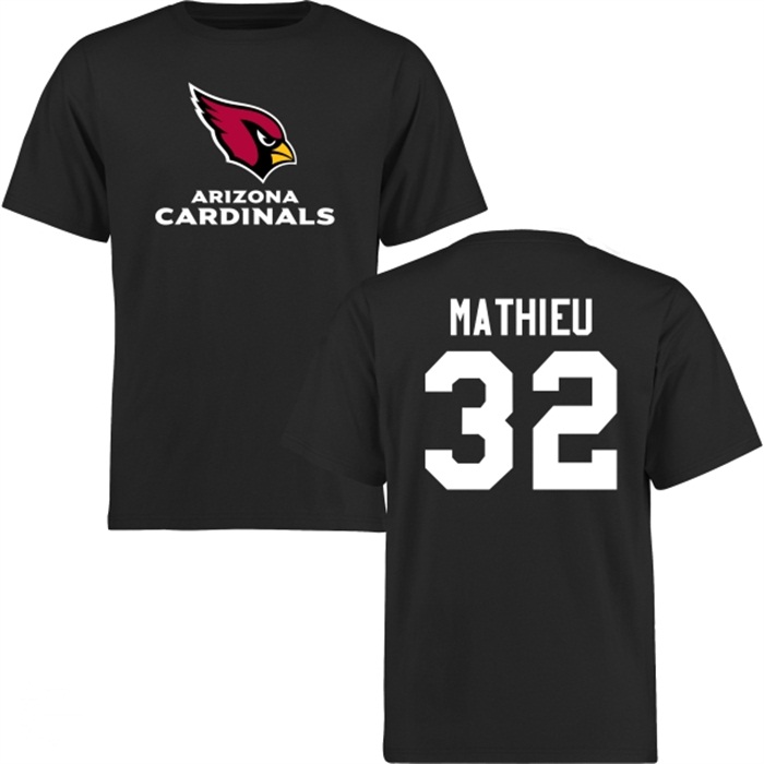 Arizona Cardinals #32 Tyrann Mathieu Black Name & Number Wordmark T-shirt